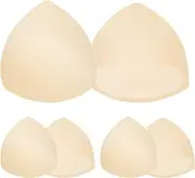 [Xthrotsenk] 3 Pairs Bra Inserts Bra Insert Pads, Inserts Sports Bra Inserts Triangular Removable Breathable Soft Skin Coloured Inserts Pads Cup Lifter for Women Girls Sports Bikini Swimwear, Skin, L