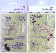 Creative Vision Clear Stamps "You're Nuts" "Time For Prayer", NEW