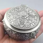 ROSIKING Round Emboss Alloy Metal Music Box Wind Up Movement Musical Boxs for Christmas/Birthday/Valentine's Day Tune ; Anastasia (Once Upon a December)