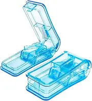 Pill Cutter, Pill Splitter, 2 in 1 Pill Cutter and Case, Pill Splitter with Small Pill Box, Tablet Cutter with Stainless Steel Blade, Medicine Cutter with V-Handle for Tablet, Vitamin, Medicine (2 Pieces)