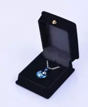 Dual Blue Paw Prints Pendant Urn w/20" chain & black velvet display box