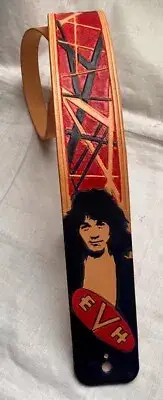 VAN HALEN Theme - original handcrafted leather guitar strap EDDIE