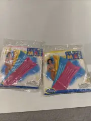The Wet Set (2) INTEX Pool Floats Inflatable Air Mat Hot Pink Yellow72"x27" NOS
