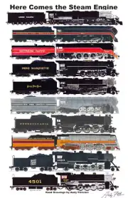 Here Comes the Steam Engine 11"x17" Poster by Andy Fletcher signed