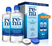 Renu Contact Lens Solution, Advanced Formula, 12 fl. oz, (Pack of 2)
