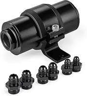 EVIL ENERGY Inline Fuel Filter 10 Micron with 6AN 8AN 10AN Adapter&Bracket Clamp 50MM Universal
