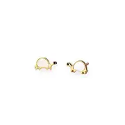 ANYCO Fashion Earrings Gold 925 Sterling Cute Zootopia Shell Turtle Small Stud for Women Chic Jewelry Kid Gift