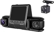 3 Camera Lens Car DVR HD 1080P Dash Camera IR Night Vision 3-Channel Dash Cam Video Driving Recorder 24H Parking Monitor