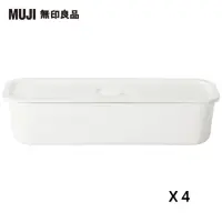 在飛比找momo購物網優惠-【MUJI 無印良品】聚丙烯密閉式便當盒/長形/320ml/