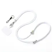 Adjustable Rope Phone Lanyard with Lanyard Pad 240103 - Set - Neck Phone Strap & Tether Tab - White - One Size