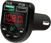 KOMBIUDA Wireless Music Player Car Kit with Dual USB Charger Fm Transmitter Radio Receiver for Hands Calls Supports USB Charging for Car Audio Replacement