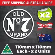 2 x Old No7 Jack Daniels Whiskey Premium Decal Sticker Car Esky Van Toolbox USA