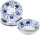 Snoopy Japanese Arabesque Sarahachi Plate Bowl Set of 6 Peanuts of Japan gift