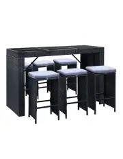 [Gardeon] Outdoor Bar Table And Stool Set In Black
