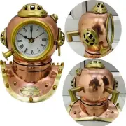 Brass & Copper U.S Navy Diving Helmet Table Clock Home & Office Decorative Clock