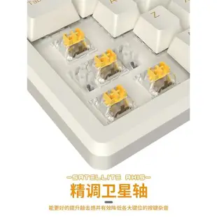 奶油蜂蜜機械鍵盤鼠標套裝可愛辦公電腦有線電競98鍵黃軸茶軸女生