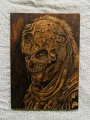 Wood Burn Art Work Pyrography For Your Wall A Mask Man