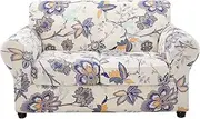 hyha Couch Cover, Loveseat Covers, Floral Pattern, Stretch, Printed, 3 Pieces, Sofa Slipcovers, for 2 Separate Cushion Couch Sofa, Washable Furniture Protector for Dogs(Loveseat, Vintage Flower)