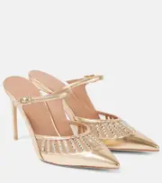 [Malone Souliers] Malone Souliers Bardot 90 metallic leather mules AU 10 gold