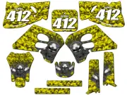 1993-1995 RM 250 FLAMING GEARHEAD Yellow Senge Graphics Kit Compatible with S...