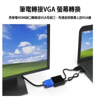 在飛比找生活市集優惠-HDMI轉VGA 電腦轉電視 附供電線及音頻線