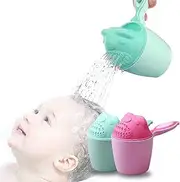 Rinse Shampoo Rinser Baby Rinse Cup Baby Bath Rinser Wash Hair Cup by Protecting Infant Eyes (Green)