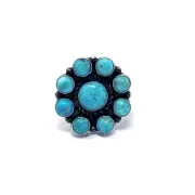 Devin Brown, Ring, Kingman Turquoise, Sterling Silver, Navajo, 9