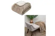 Home Brown Fox Luxury Faux Fur Throw 130 x 160cm
