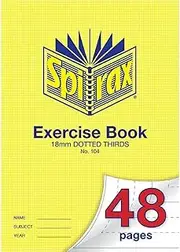 Spirax 104 A4 Exercise Book with 18MM Dotted Thirds (48 Pages)