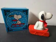 Vintage Avon Peanuts Snoopy's Snow Flyer Sled Bubble Bath Snoopy Figure Full
