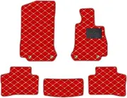 BPOOBP Right-Hand Drive Custom Floor Mats fit for Mercedes-Benz GLC X253 2016-2022 Waterproof Car Floor Liners Set Car Front & Rear Protective Pads Non-Slip Leather Car Carpet Red