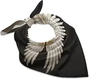 [FZQVSGW] Silk Scarf Two Blue Fish Head Scarf for Women Small Square Scarf Lightweight Neckerchief