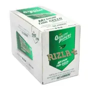 Full Box of 100 Booklets Rizla Green Medium Thin Rolling Cigarette Papers