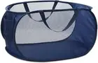 Collapsible Pop up Laundry Hamper with Handles, Foldable Mesh, Navy