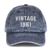 VINTAGE 1961 Cotton Twill Dad Hat Cap birthday classic gift present father's day