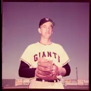 Portrait of Baseball Player Larry Jansen 1955 Photo - Larry Jansen of Giants bas