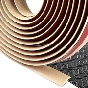 FONUNO Floor Transition Strip Self Adhesive Carpet & Flooring Transitions Edging Trim Strip PVC Threshold Transitions Suitable for Threshold Height Less Than 5mm (20Ft, Wood Grain Beige-)