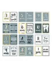 [The Peanutshell] The Boho Reversible Milestone Cardboard Props 18cm 12 Pieces in Multi