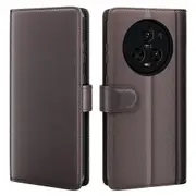 For Honor Magic5 Pro Genuine Cow Leather Phone Wallet Case Flip Stand Shockproof Cover