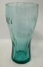 Coca Cola Coke Turquoise Glass 6" Tall Embossed Raised Lettering - Mint