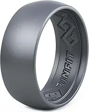Rinfit Silicone Rings for Men - Mens Silicone Wedding Bands - Step Edge, Flexible Rubber Wedding Ring for Sports & Workout - Patented Design