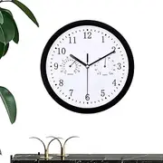 Outdoor Clock,Household Decor Alarm | Silent Round Decorative Wall Clock with Hygrometer for Bathroom, Deck, Porch, Pool