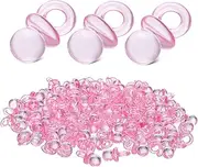 Abaodam 100Pcs Mini Acrylic Pacifiers for Newborns Decorative Shower Favors Smooth Safe Accessories Durable Jewelry for Celebrations Decorations
