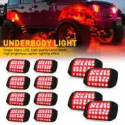 12Pc Pure Red LED Rock Lights Underglow Underbody Under Car Truck Glow Light EXD