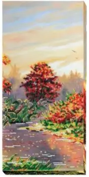 Bead embroidery kit Autumn sketches-2 needlework kit Art canvas beadwork pattern