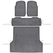 All Weather Car Rubber Floor Mats Max Duty Auto Protection Gray Heavy Duty