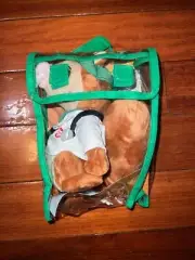 Doctor Rasi Plush Mascota Puppet Squirrel TV Show Spanish with Books and Bag