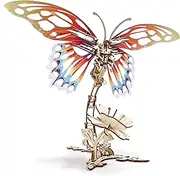 UGEARS Butterfly 3D Wooden Puzzle Adult 3D Model Kit Model Kit for Adults Teenagers Laser Cuts
