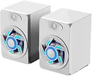 JSEIAJB Computer Audio Desktop Home Mini Small Speaker Laptop Mobile Phone Colorful Light Subwoofer Desktop(White-Mountain peach7)