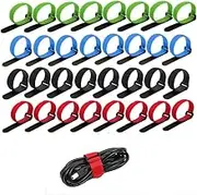 Armastuse 40 PCS Cable Ties Reusable, 4 Color Cable Straps Multi-Purpose Tie Wraps Fastening Straps Used for Headphones Phones Electronics PC Wire Cable Tidy Management